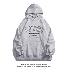 白底23新款秋季时尚百搭宽松字母印花连帽潮流卫衣H56P58控78，男装卫衣，电商A247-1