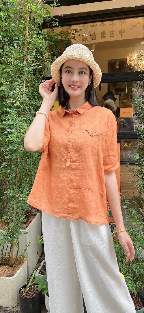 纯苎连衣裙小衫裤子裙子衬衣 时尚风 风淑女风休闲风，女装连衣裙，川哲