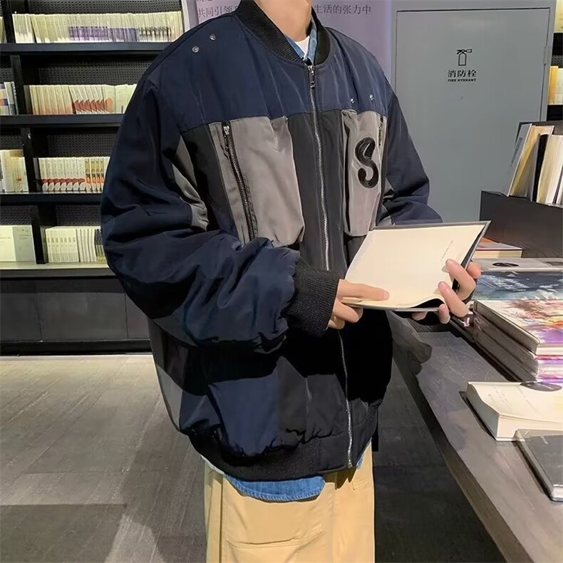 美式重磅刺绣飞行员夹克男女vibe风春季薄款宽松工装外套潮J8825,男装夹克,星座1116A-1（原606A）