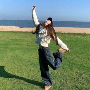 1506-1/G78630/P94法式气质大毛领连帽短款棉服图片
