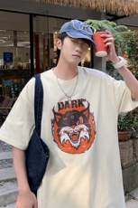 2026新款大码中性嘻哈青少年宽松潮流百搭短袖T恤A422-1-DT15-P28，男装T恤，电商A422-1
