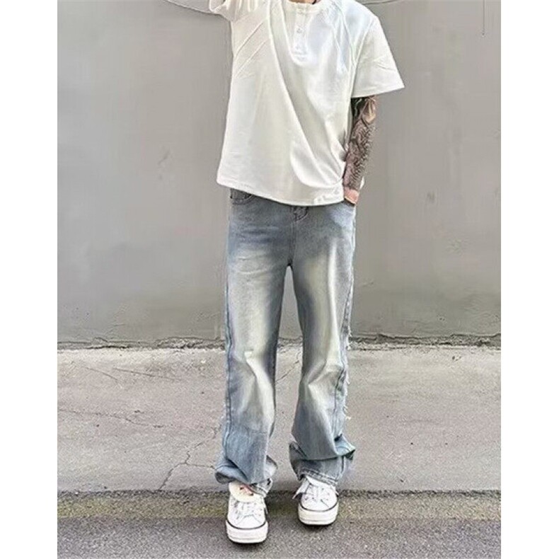 反面破洞牛仔裤男款夏季hiphop乞丐裤欧美街头直筒裤子NB3070,男装牛仔裤,星座1116A（原606A-3）