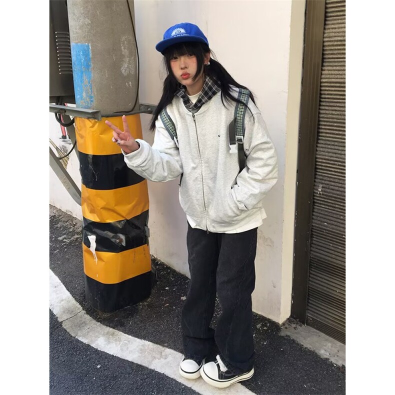 原宿日系ins简约流行文艺气质时尚潮流高品质开衫卫衣新款慵懒,男装卫衣,星座506A