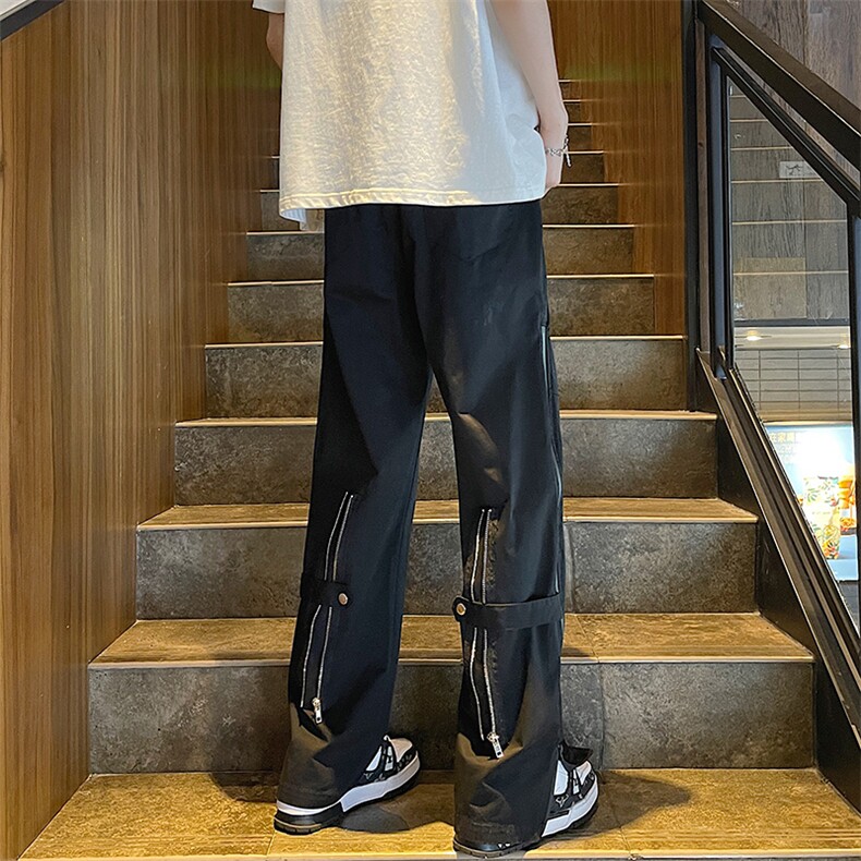 抖音品质！薄款速干冰丝休闲裤拉链冲锋裤313A-1-NK117-P65控78,男装休闲裤,星座808A-1