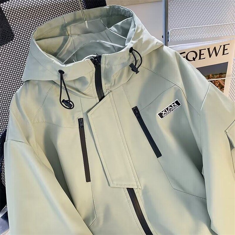 春季美式冲锋衣男款潮流百搭连帽机能潮牌ins工装夹克外套J901,男装夹克,星座310B-1