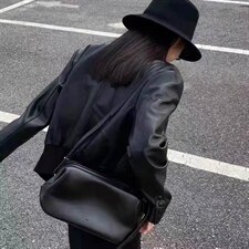 2022秋季新款高级感百搭气质皮衣，女装皮衣，L·H·X