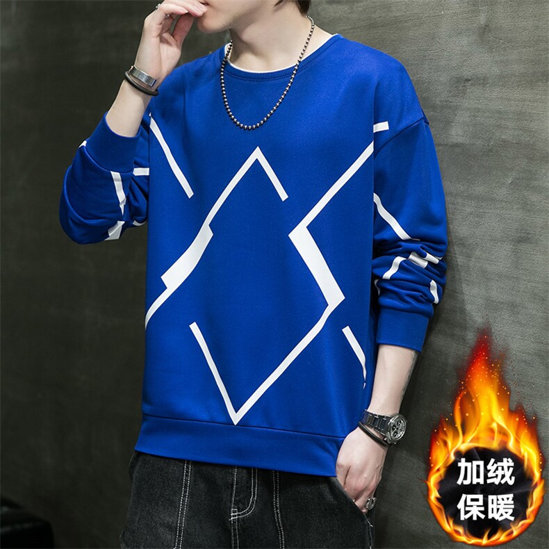 M-8XL秋季加绒加厚胖子假两件圆领卫衣男,男装卫衣,星座209