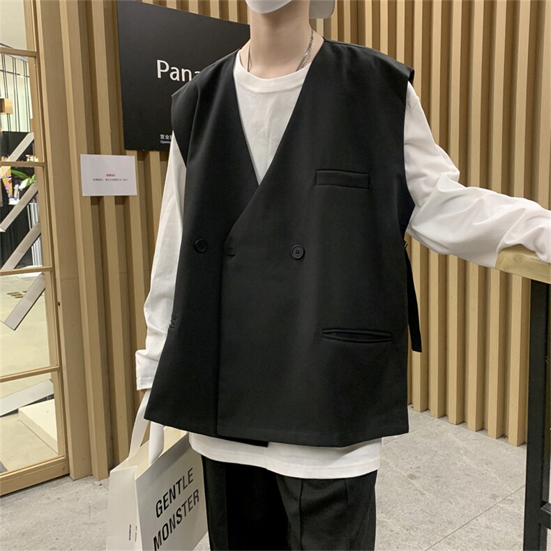 夹克马甲男秋dk制服韩版ins痞帅坎肩宽松无袖西服外套W1659-P38,男装背心/马甲,星座512-4