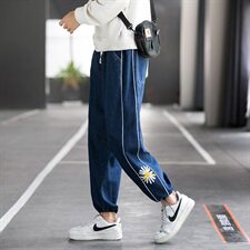 网红牛仔裤男2021秋冬港风宽松直筒阔腿潮邹菊长裤C402-K062-P45，男装牛仔裤，星座610（原A335）