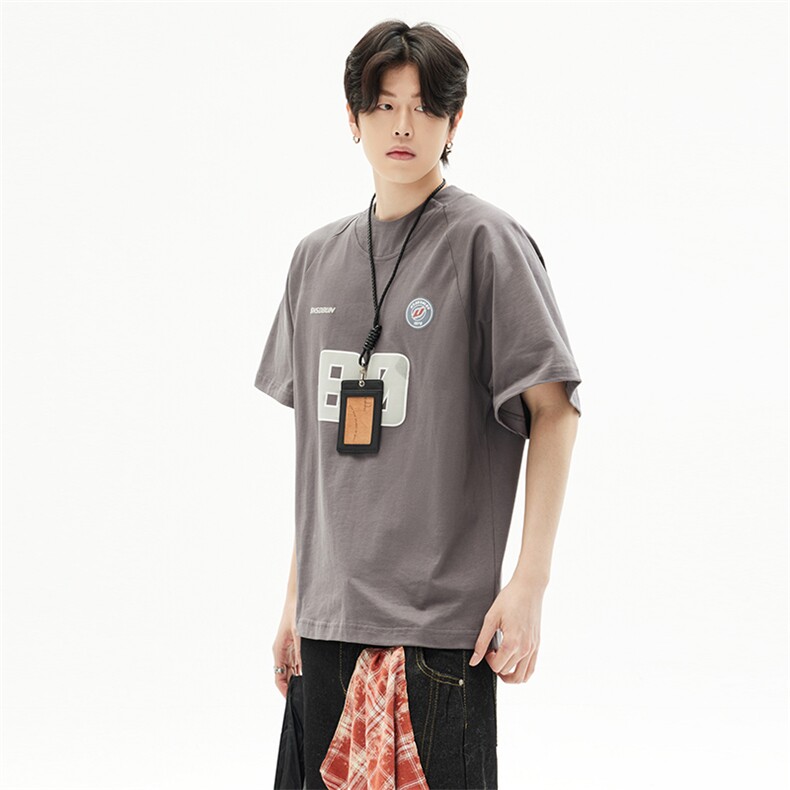 美式运动拼接球衣短袖T恤男女夏季2026新款宽松情侣上衣YD275-P45,男装T恤,星座509