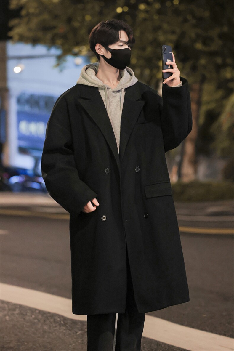男装呢料呢子毛呢大衣西装领长款冬季呢子外套XZ514-2-F13-P128,男装毛呢大衣,星座514-2(原B239)