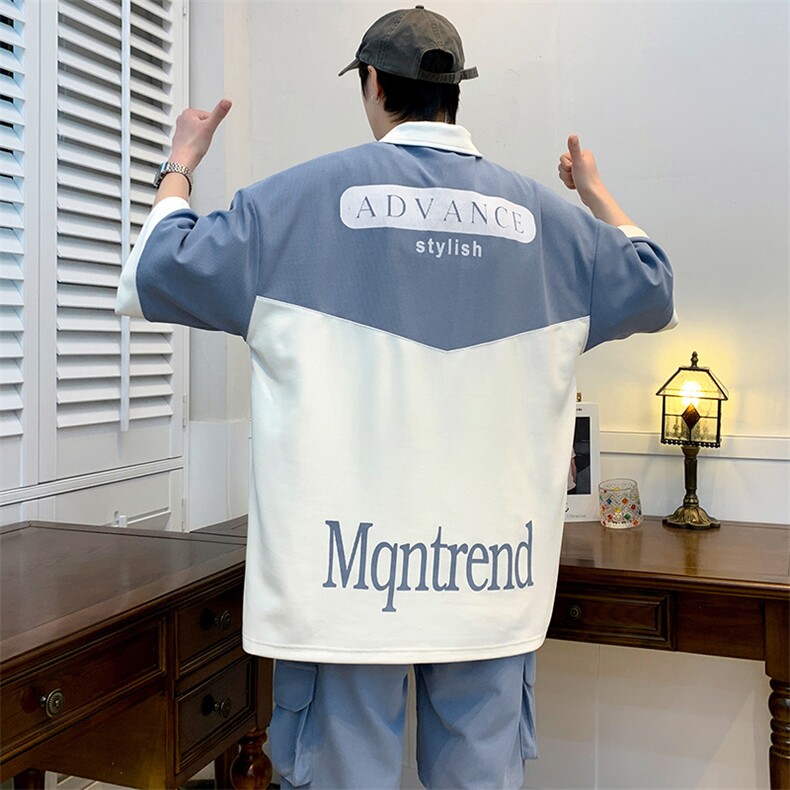 夏上新撞色拼接半袖运动套装时尚印花Polo衫男女6628-P70控价98，男装Polo衫，电商A441-1