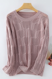 百搭秋季圆领长袖宽松针织衫甜美清新薄荷绿毛衣舒适透气显瘦设计图片
