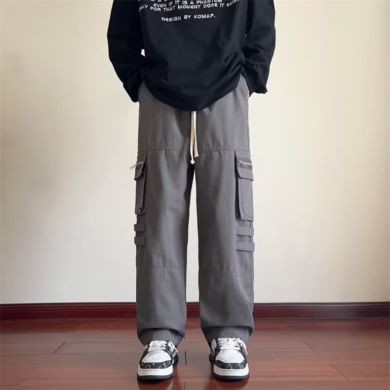 工装休闲裤男士韩版潮流高街帅口袋百搭2024夏季ins长裤K5229-P48,男装休闲裤,星座412-2