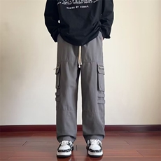 工装休闲裤男士韩版潮流高街帅口袋百搭2024夏季ins长裤K5229-P48，男装休闲裤，星座412-2