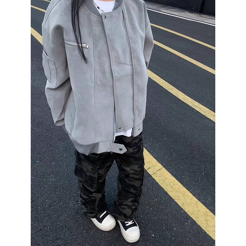 复古仿麂皮绒皮衣外套男款秋季飞行员棒球服机车夹克JQ10,男装皮衣,星座1116A（原606A-3）