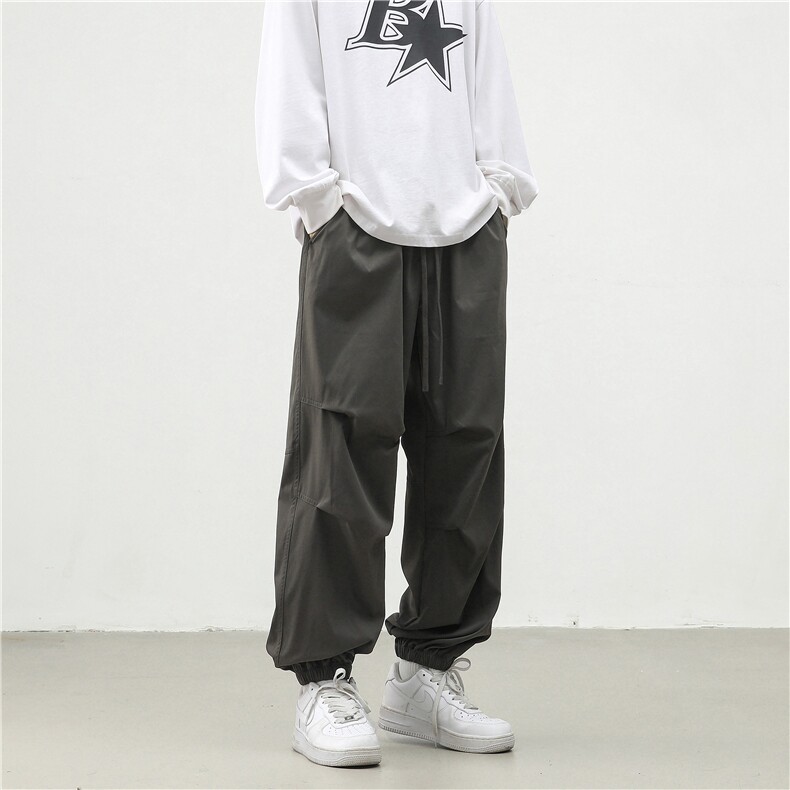 新款降落伞裤拼接束脚裤M~5XL XZ604-KG61-P50控68图片
