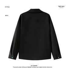 平铺~2025秋季绿松石扣设计西装领长袖衬衫CS2207/P55，男装西服套装，电商B331