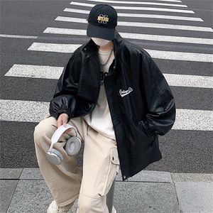 PJ33-特P75限128加绒105美式机车皮衣情侣PU皮夹克小众设计感外套图片