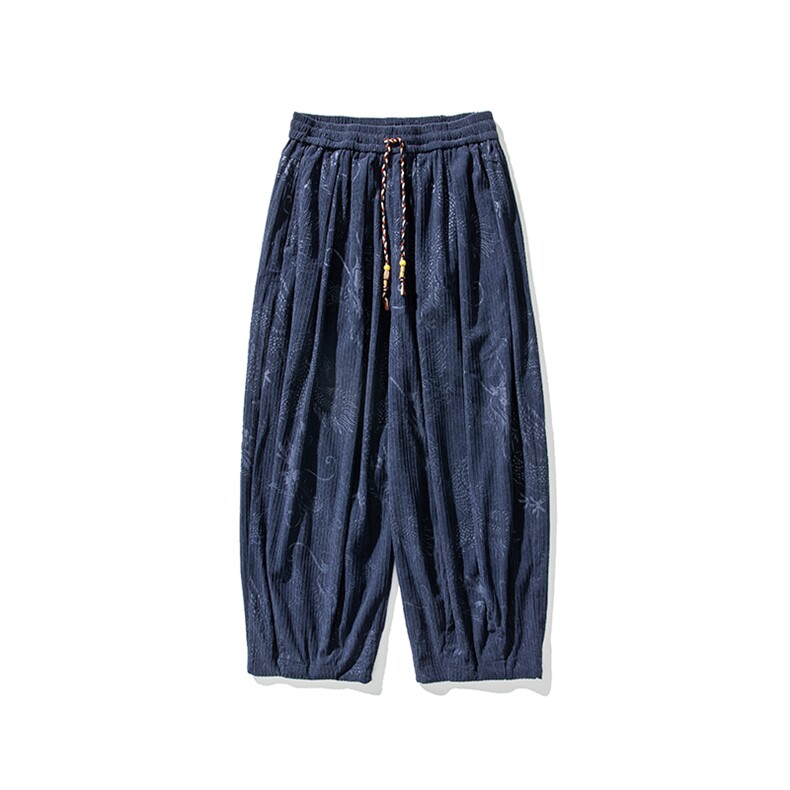秋冬大码日系风复古灯芯绒哈伦阔腿裤新中式休闲裤K289/P65,男装休闲裤,电商A221A