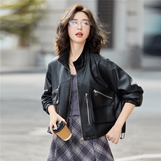 【秋季新款】大量现货欧美复古短款皮衣外套P-115，女装皮衣，简古