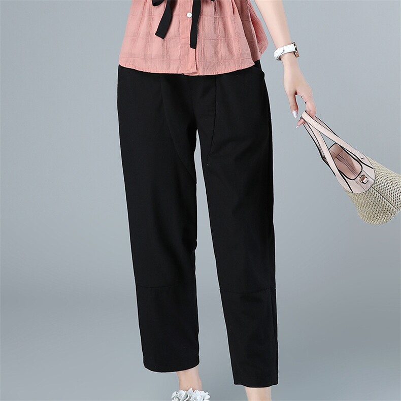 裤子2021年夏季简约收腰简约纯色潮流舒适通勤，女装休闲裤，叶笙衣