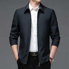 秋季新款中年男外套百搭爸爸装翻领夹克爸爸装上衣BJY08159-P120，男装夹克，电商B212（原钱塘6029）