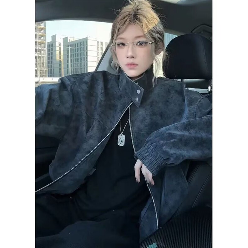 W11104-P70网图现货春季新款潮牌复古PU皮立领皮衣夹克外套,男装夹克,星座1608