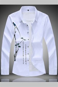 2021大码印花中国风衬衫男夏秋新款青年长袖衬衫 QT5030/7601p50图片