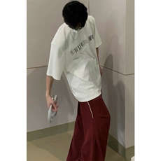 巴家重磅短袖垫肩T恤软金属立体印花宽松体恤1213-T2429-P35，男装T恤，星座1213
