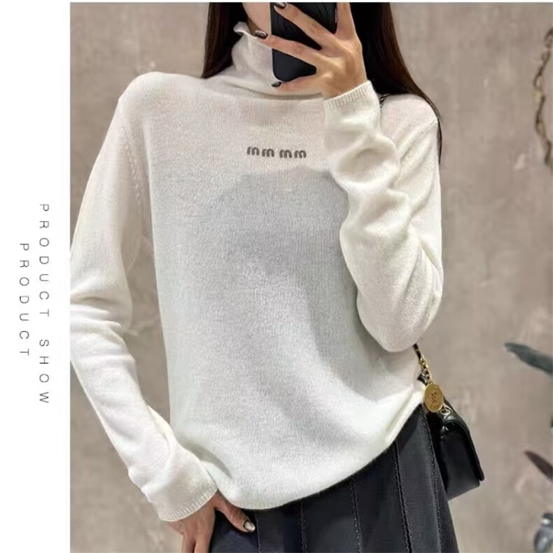 女士秋冬羊毛刺绣高领堆堆领羊毛衫,女装羊毛衫,鑫之绒