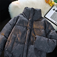 复古做旧冬装立领棉服男女棉衣外套光板面包服高街HZ8819-P88，男装棉衣，星座610B-1