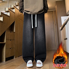 冬季加绒加厚牛仔裤男棉裤秋裤保暖抗寒宽松直筒裤子113-1-P46，男装牛仔裤，星座1006-1