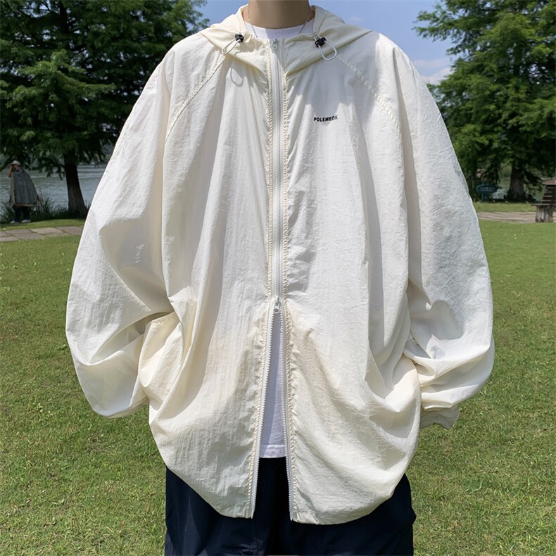 Wt121-P35夏季宽松型冰丝褶皱防晒服,男装夹克,星座1501-1
