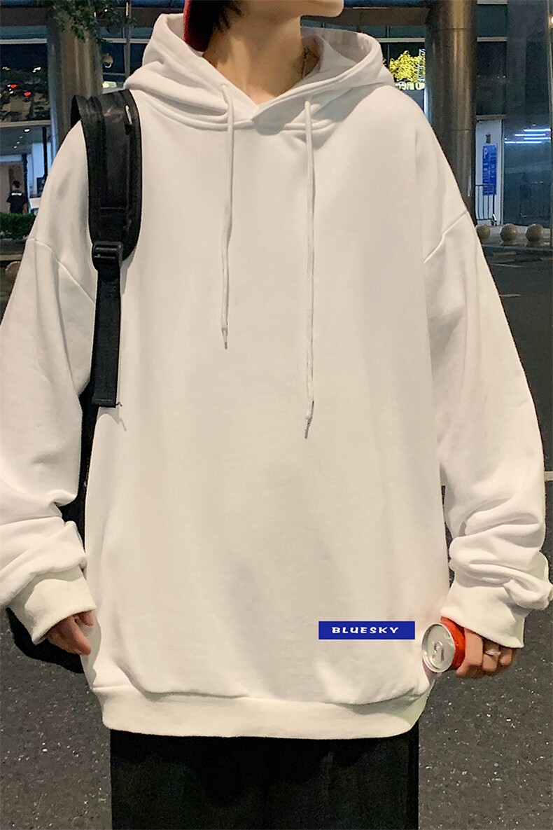 WY2202-P35加绒款-P40纯棉连帽卫衣男大码运动帽衫宽松薄外套男,男装卫衣,电商A040
