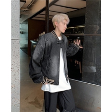 复古宽松水洗牛仔外套短款棒球服夹克休闲百搭夹克8948P76，男装工装外套，星座410-2