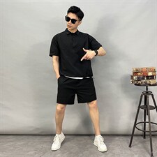 2183-p1252025夏季高档新款宽松休闲纯色短袖T恤短裤高品质套装,男装牛仔裤,星座1305