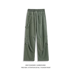 抖音品质春夏新款潮流工装拉链宽松休闲裤B315-K25713-特p53控98，男装休闲裤，电商B315