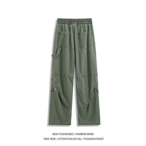 抖音品质春夏新款潮流工装拉链宽松休闲裤B315-K25713-特p53控98图片
