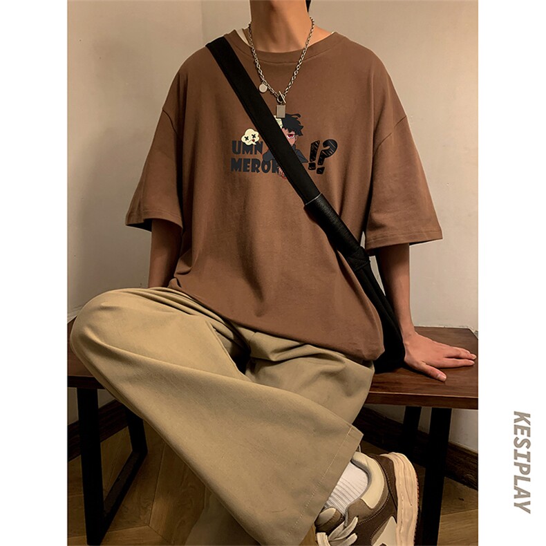 XT1059-TP25控价38短袖t恤男潮流漫画印花2023夏季宽松半袖T恤,男装T恤,电商A102-1