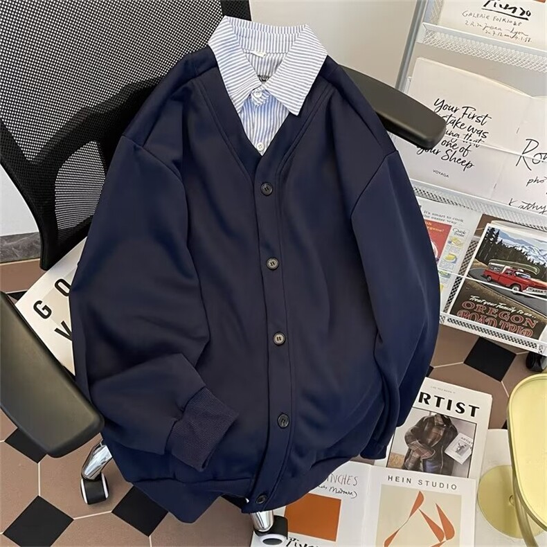 美式假两件衬衫休闲针织衫FW53P53,男装针织衫/毛衣,星座1116-2