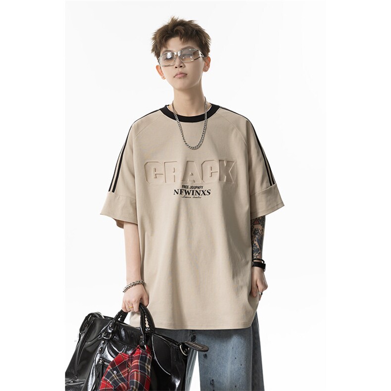 现货904-2-XT214-P38控58凹凸印设计感短袖t恤男宽松半袖260克,男装T恤,星座904-2