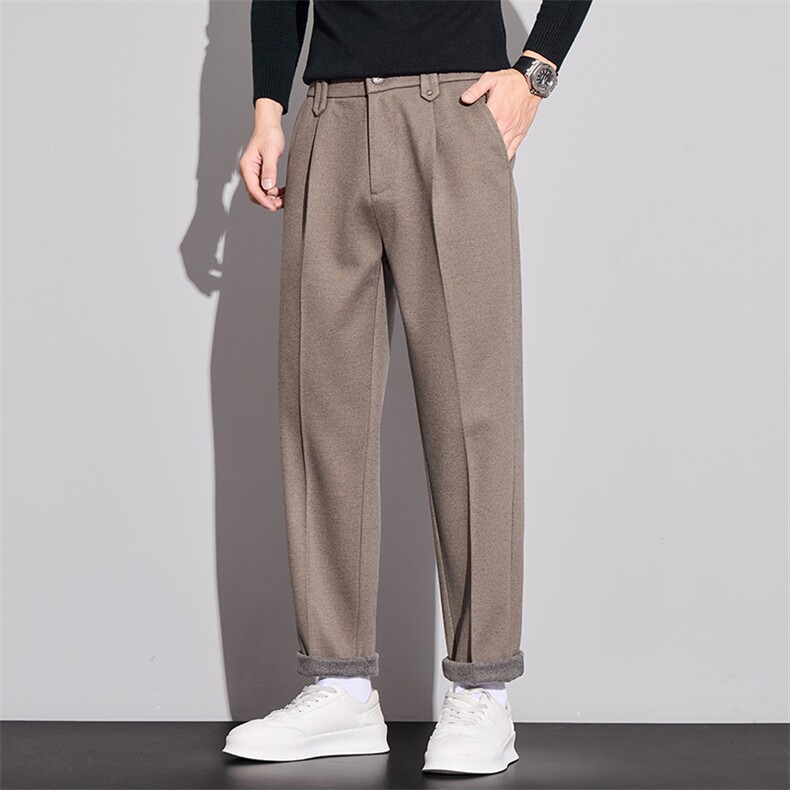 2025秋季新款毛呢休闲裤男士商务宽松直筒百搭九分长裤K686-P50，男装休闲裤，星座610（原A335）