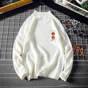 M18093-P45 加绒款-P65半高领毛衣男士大码针织衫男毛线衣男线衫图片