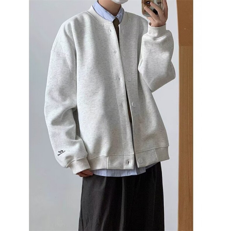 春季复古纯色太空棉棒球服外套男女双拉链飞行服休闲夹克WZ13,男装夹克,星座1116A（原606A-3）