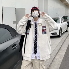 重磅刺绣夹克男士春秋季新款机车服外套宽松痞帅情侣上衣J106，男装夹克，星座1116A-1（原606A）