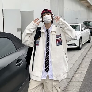 重磅刺绣夹克男士春秋季新款机车服外套宽松痞帅情侣上衣 J106图片