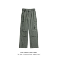 抖音品质潮流新款美式高街伞兵双褶宽松工装裤B315-K896-p70控98，男装休闲裤，电商B315