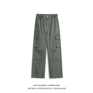 抖音品质潮流新款美式高街伞兵双褶宽松工装裤B315-K896-p70控98图片