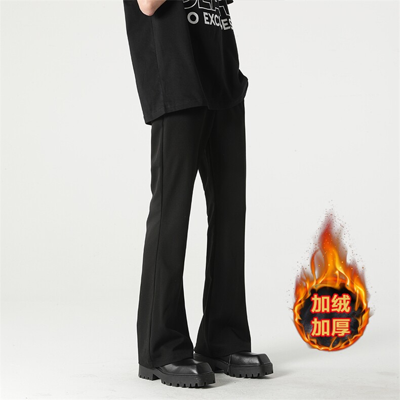 05冬季vibe高街垂感加绒西裤微喇叭裤子XZ211-1-K2308JRP60，男装西裤，星座211-1